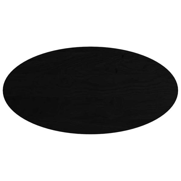 Tischplatte Dunkelbraun 120x60x2 cm Massivholz Eiche Oval