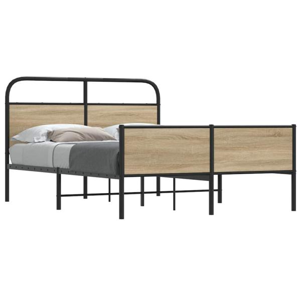 ARDEBO.de - Bettgestell ohne Matratze 120x190 cm Sonoma-Eiche Holzwerkstoff