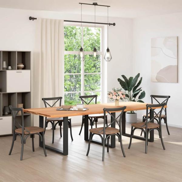 Tischplatte Hellbraun 280x120x4,2cm Massivholz Eiche Rechteckig