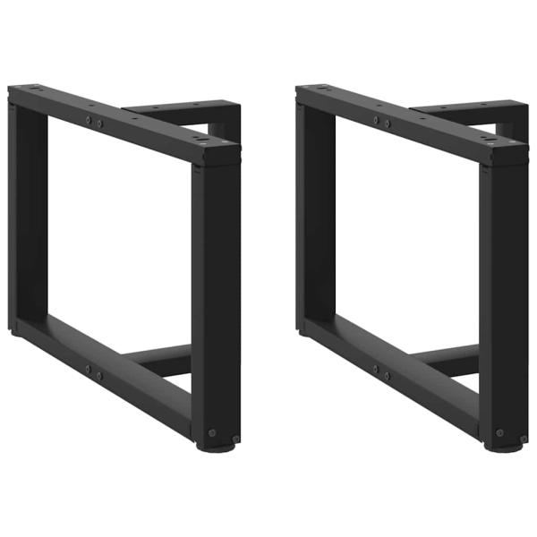 ARDEBO.de - Couchtischbeine T-Form 2 Stk. Schwarz 70x25x(42-43) cm Stahl