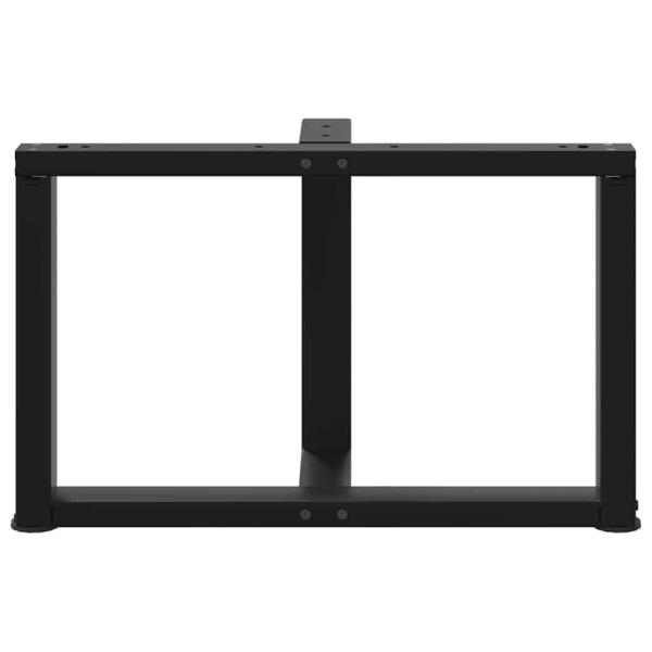 Couchtischbeine T-Form 2 Stk. Schwarz 70x25x(42-43) cm Stahl