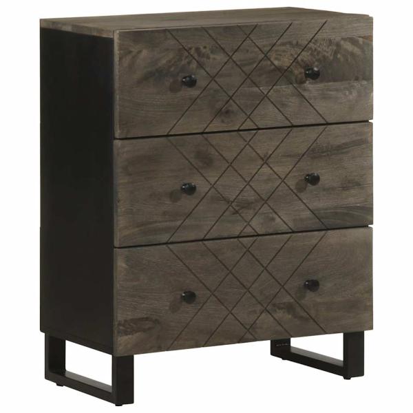 ARDEBO.de - Sideboard Schwarz 60x33x75 cm Massivholz Mango