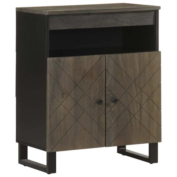 ARDEBO.de - Sideboard Schwarz 60x33x75 cm Massivholz Mango