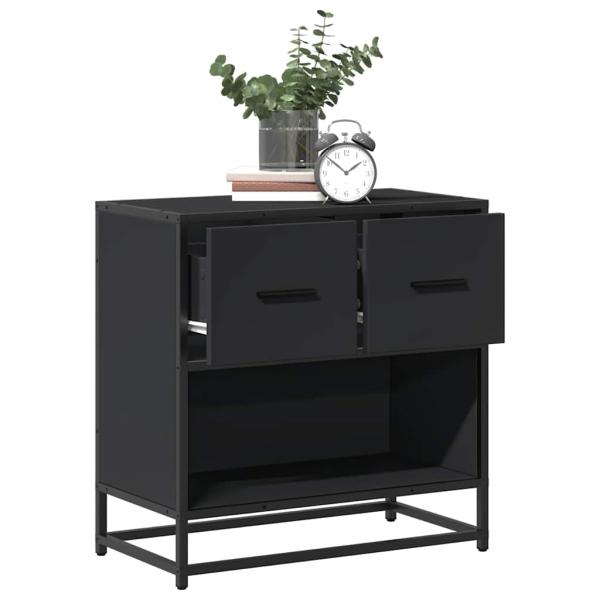 ARDEBO.de - Nachttisch Schwarz 60x31x60 cm Holzwerkstoff und Metall
