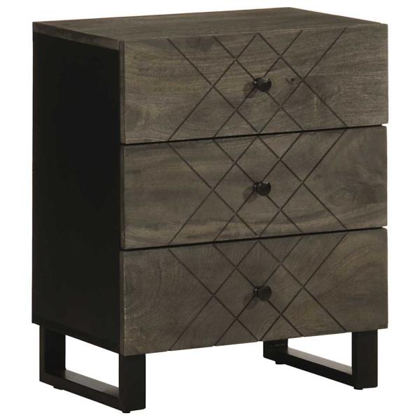 ARDEBO.de - Nachttisch Schwarz 50x33x62 cm Massivholz Mango