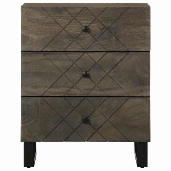 Nachttisch Schwarz 50x33x62 cm Massivholz Mango