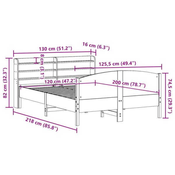 Massivholzbett ohne Matratze Weiß 120x200 cm Kiefernholz