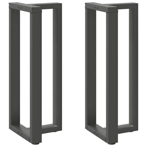 ARDEBO.de - Bartischbeine T-Form 2 Stk. Anthrazit 50x35x(101-102) cm Stahl