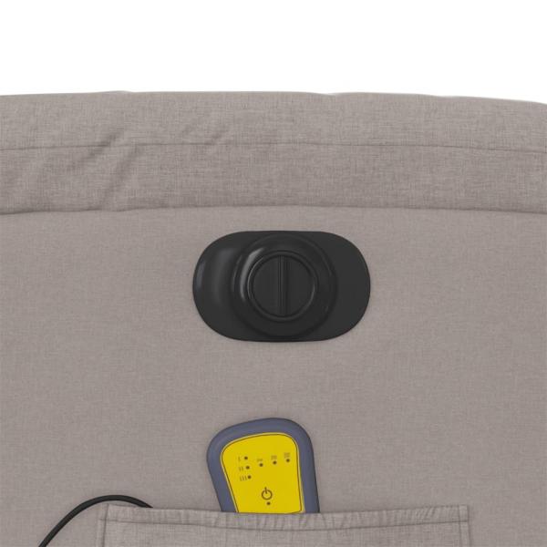 Elektrischer Massagesessel mit Aufstehhilfe Taupe Stoff