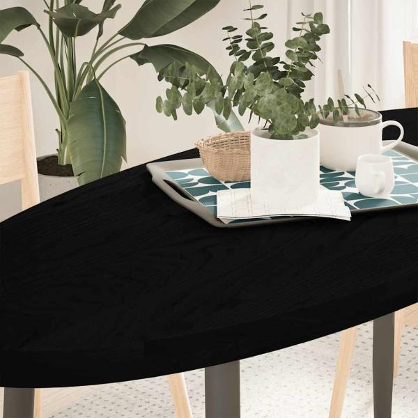 ARDEBO.de - Tischplatte Dunkelbraun 140x60x4 cm Massivholz Eiche Oval