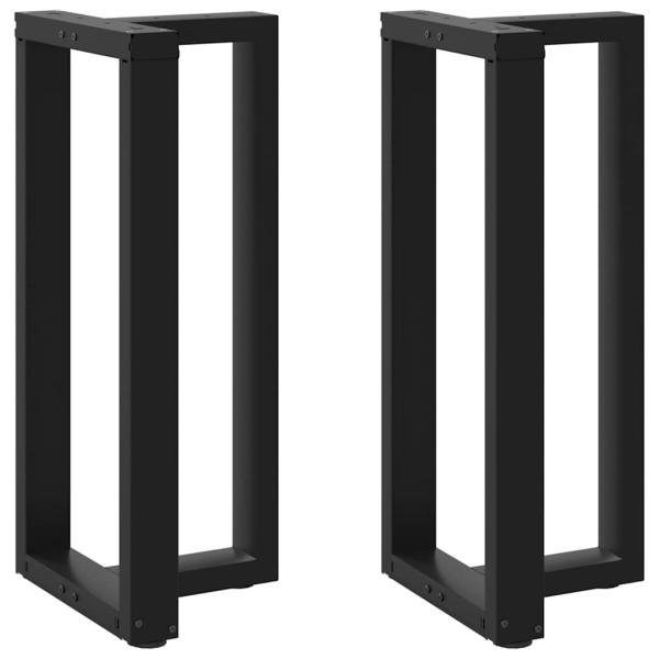 ARDEBO.de - Bartischbeine T-Form 2 Stk. Schwarz 50x35x(91-92) cm Stahl