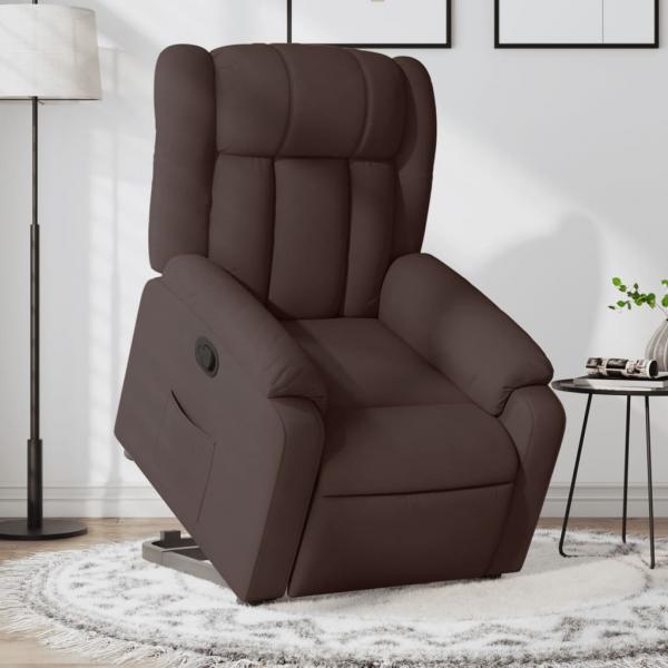 ARDEBO.de - Relaxsessel mit Aufstehhilfe Dunkelbraun Stoff