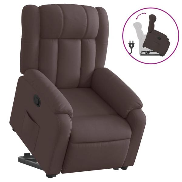 Relaxsessel mit Aufstehhilfe Dunkelbraun Stoff