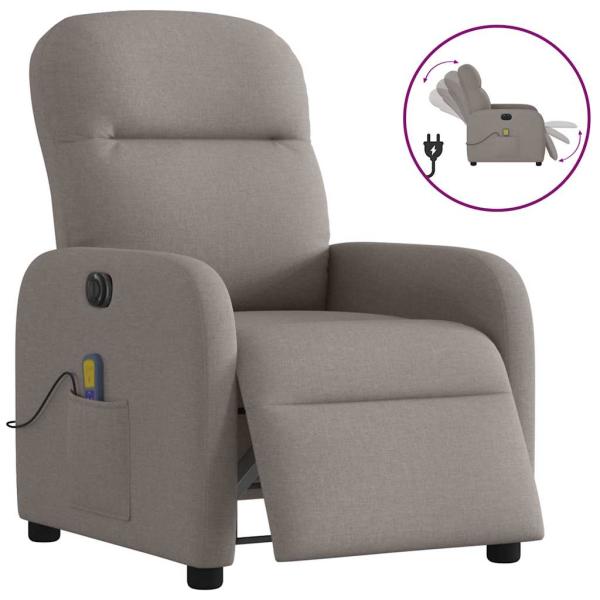 ARDEBO.de - Massagesessel Elektrisch Taupe Stoff