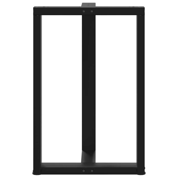 ARDEBO.de - Bartischbeine T-Form 2 Stk. Schwarz 60x35x(91-92) cm Stahl