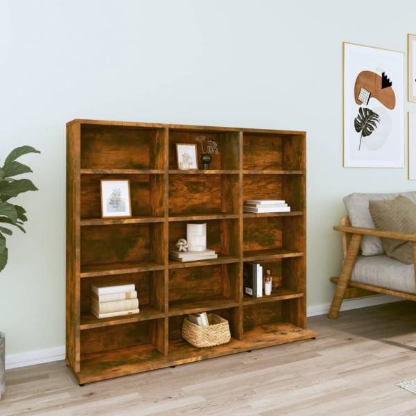 ARDEBO.de - CD-Regal Räuchereiche 102x23x89,5 cm Holzwerkstoff