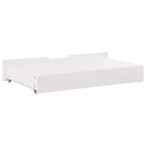 ARDEBO.de - Bettschubladen 2 Stk. Weiß 90x55x16 cm Massivholz Kiefer