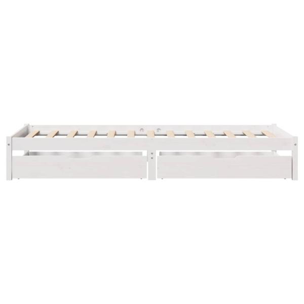 Massivholzbett ohne Matratze Weiß 75x190 cm Kiefernholz