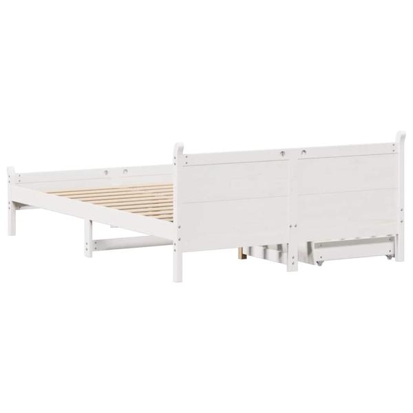 Massivholzbett ohne Matratze Weiß 120x190 cm Kiefernholz