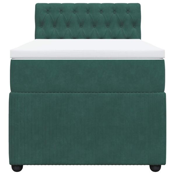 ARDEBO.de - Boxspringbett mit Matratze Dunkelgrün 90x190 cm Samt