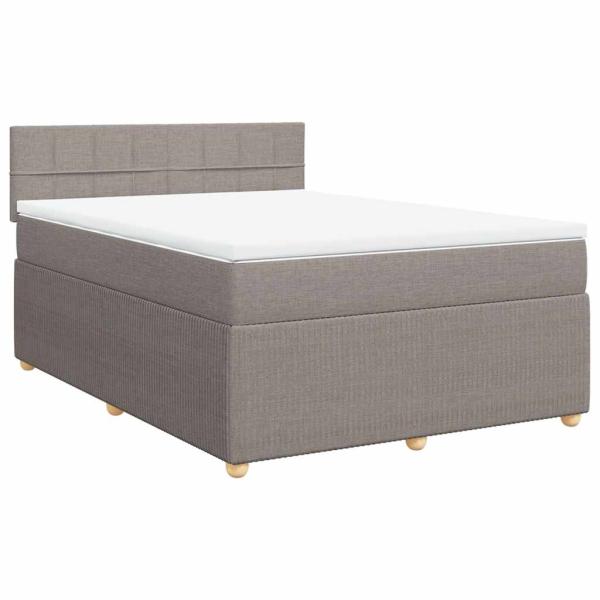 Boxspringbett mit Matratze Taupe 140x200 cm Stoff