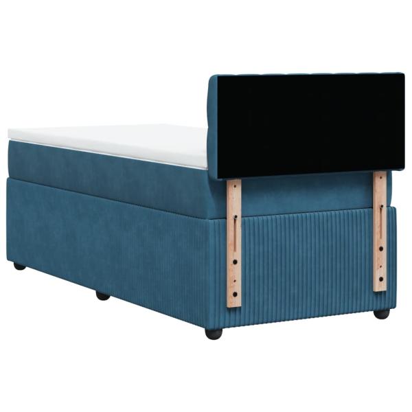 ARDEBO.de - Boxspringbett mit Matratze Blau 90x190 cm Samt