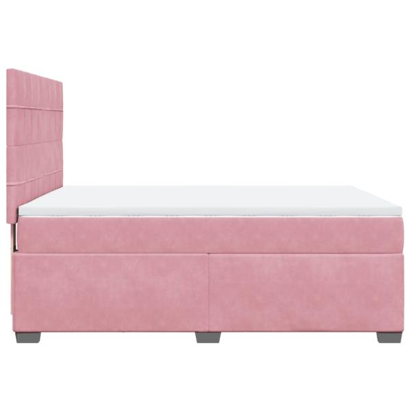 Boxspringbett mit Matratze Rosa 140x200 cm Samt