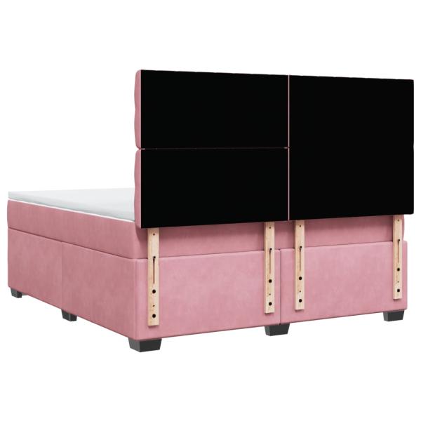 ARDEBO.de - Boxspringbett mit Matratze Rosa 180x200 cm Samt