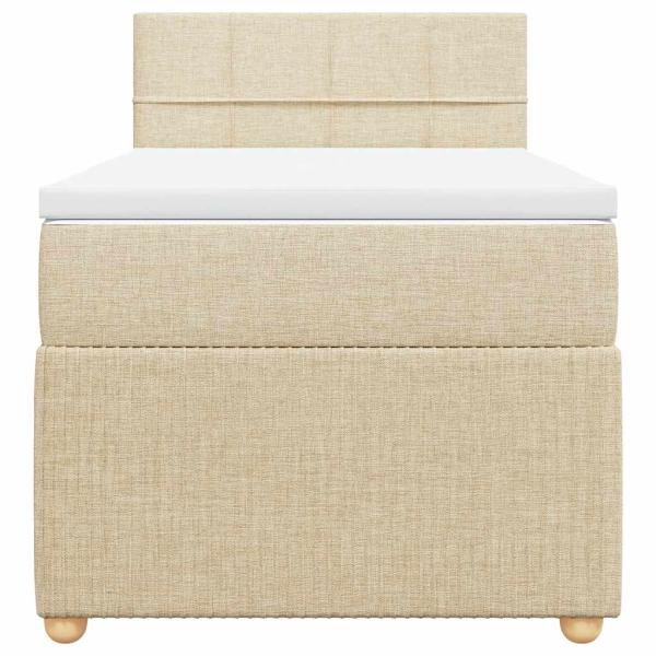 Boxspringbett mit Matratze Creme 90x200 cm Stoff