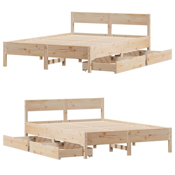 Massivholzbett ohne Matratze 120x190 cm Kiefernholz