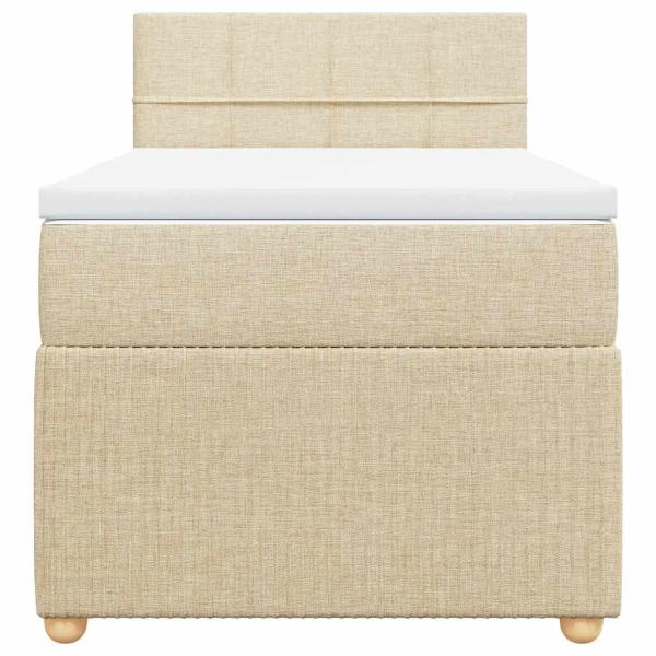 Boxspringbett mit Matratze Creme 90x190 cm Stoff