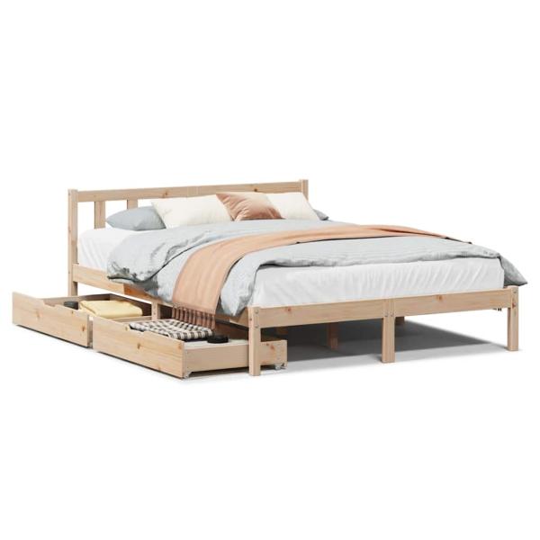 Massivholzbett ohne Matratze 140x190 cm Kiefernholz
