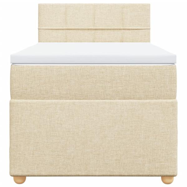 Boxspringbett mit Matratze Creme 90x190 cm Stoff