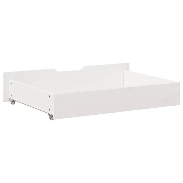 ARDEBO.de - Bettschubladen 2 Stk. Weiß 85x55x16 cm Massivholz Kiefer