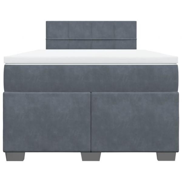Boxspringbett mit Matratze Dunkelgrau 120x190 cm Samt