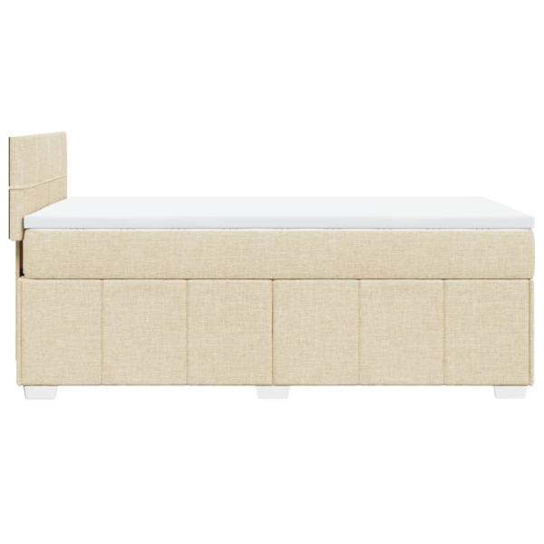 ARDEBO.de - Boxspringbett mit Matratze Creme 90x190 cm Stoff