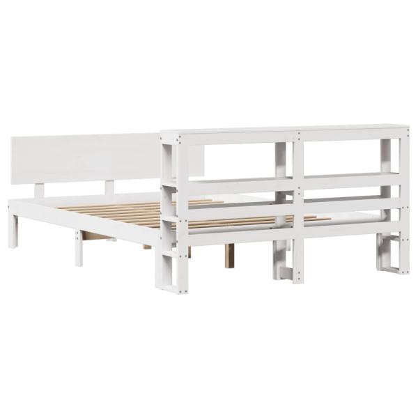 Bettgestell mit Kopfteil ohne Matratze Weiß 120x200 cm