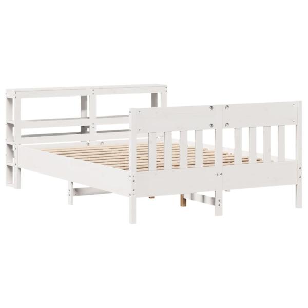 Massivholzbett ohne Matratze Weiß 160x200 Kiefernholz