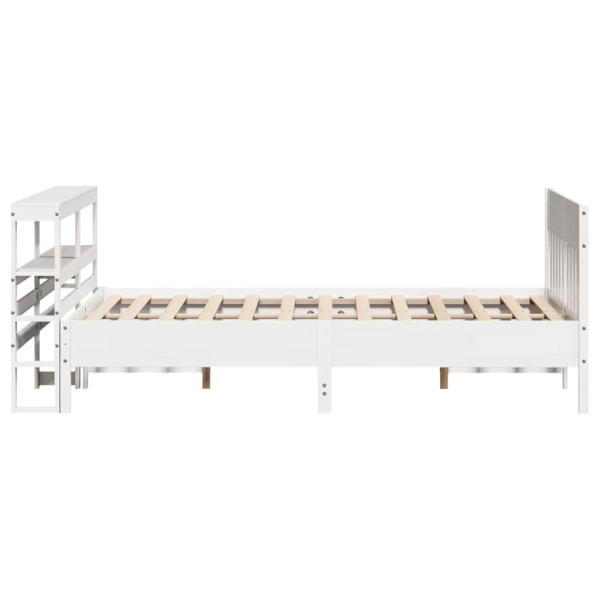 Massivholzbett ohne Matratze Weiß 160x200 Kiefernholz