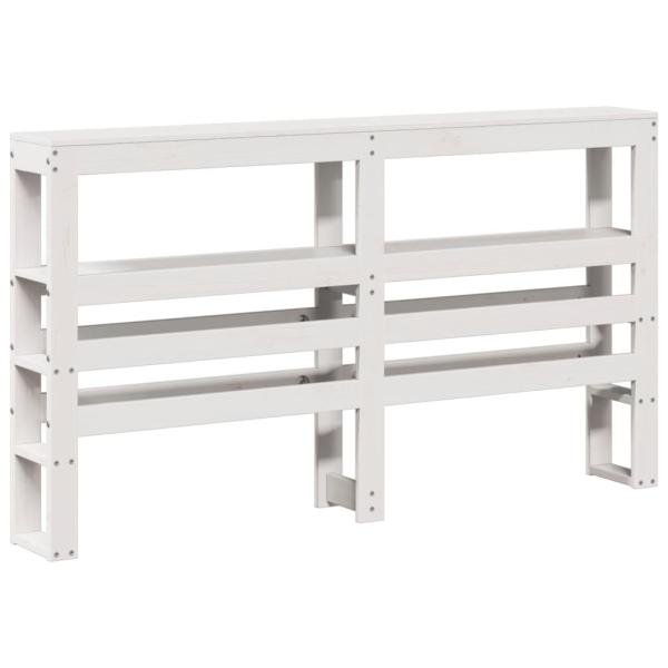 ARDEBO.de - Massivholzbett ohne Matratze Weiß 135x190 cm Kiefernholz