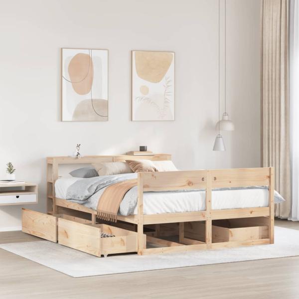 ARDEBO.de - Massivholzbett ohne Matratze 140x200 cm Kiefernholz
