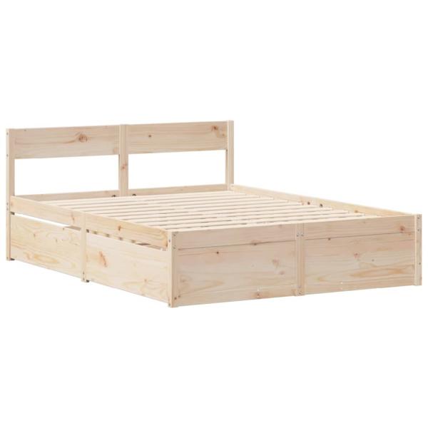 Massivholzbett ohne Matratze 140x200 cm Kiefernholz