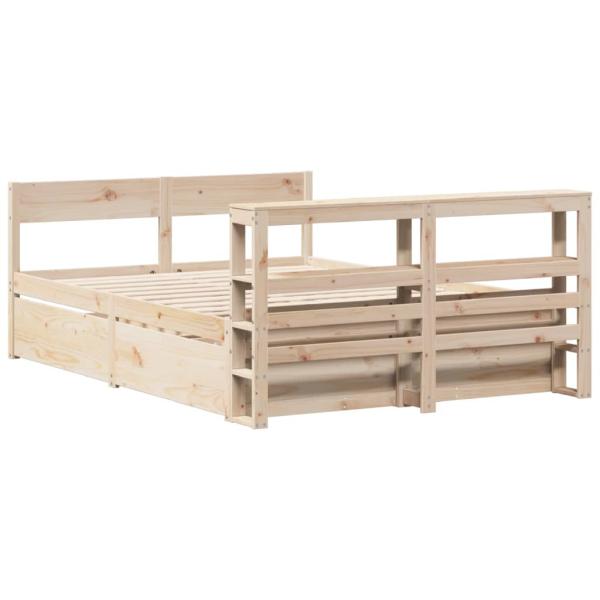 Massivholzbett ohne Matratze 140x200 cm Kiefernholz
