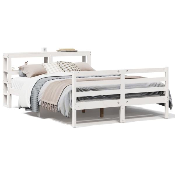 Massivholzbett ohne Matratze Weiß 160x200 Kiefernholz