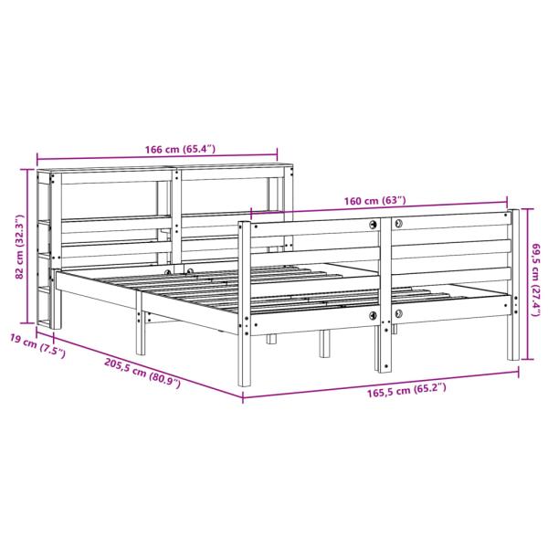 Massivholzbett ohne Matratze Weiß 160x200 Kiefernholz