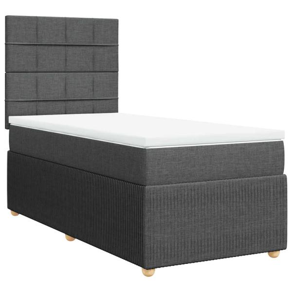 ARDEBO.de - Boxspringbett mit Matratze Dunkelgrau 80x200 cm Stoff