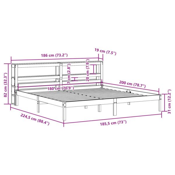 Massivholzbett ohne Matratze Weiß 180x200 cm Kiefernholz