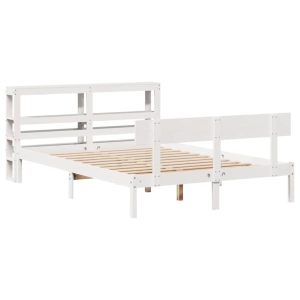 Massivholzbett ohne Matratze Weiß 160x200 Kiefernholz