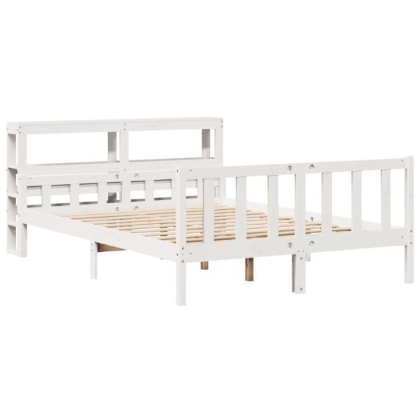 Massivholzbett ohne Matratze Weiß 160x200 Kiefernholz