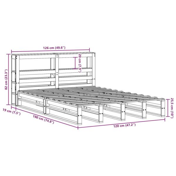 Massivholzbett ohne Matratze Weiß 120x190 cm Kiefernholz